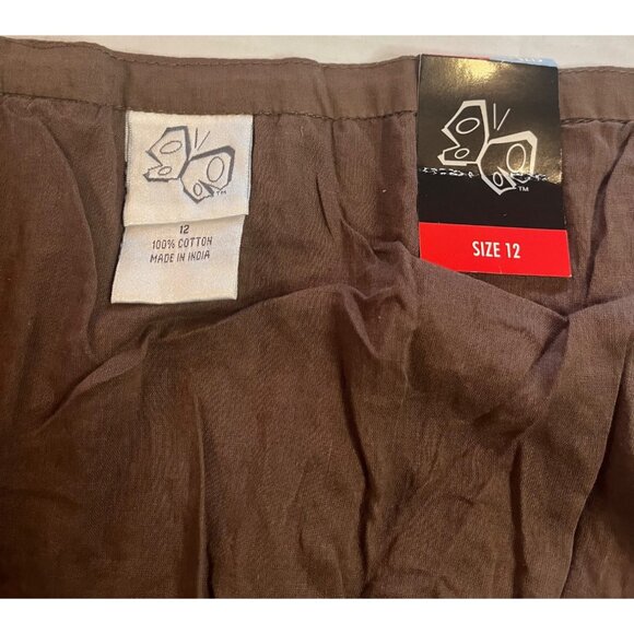 NWT- Boho Brown Crinkle maxi Skirt Size 12 fashion bug100% Cotton Made In India - Picture 3 of 12